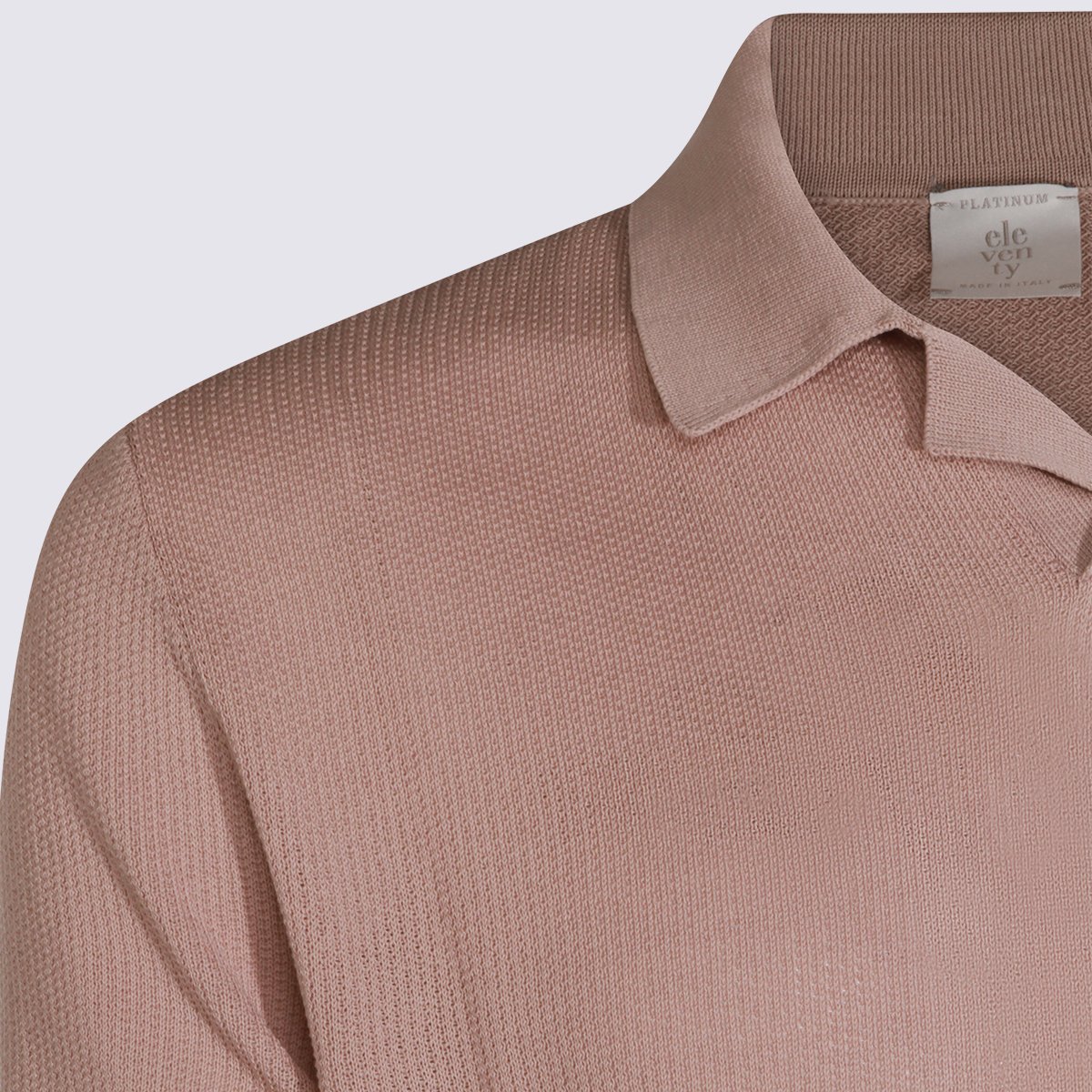Eleventy Soft Textured Short-Sleeved Polo with Classic Collar Neutraal