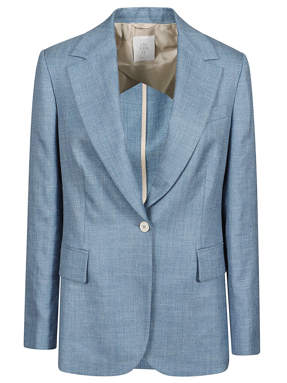Eleventy Refined Blue Blazer With Tailored Silhouette And Flap Pockets Blauw