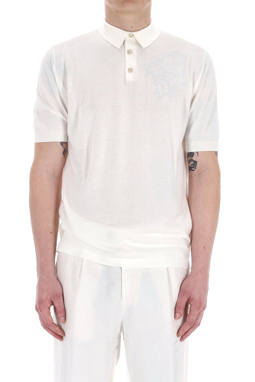 Eleventy Superior Cotton Polo Shirt Wit