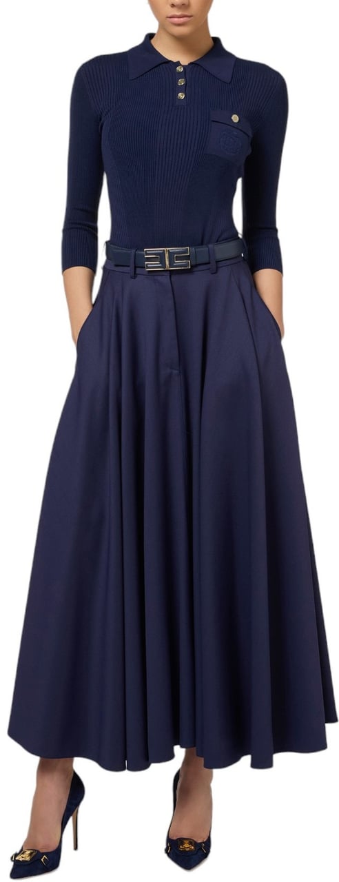 Elisabetta Franchi Polo Navy manches 3/4 boutons métal Elisabetta Franchi Femme MK09B B75 Divers