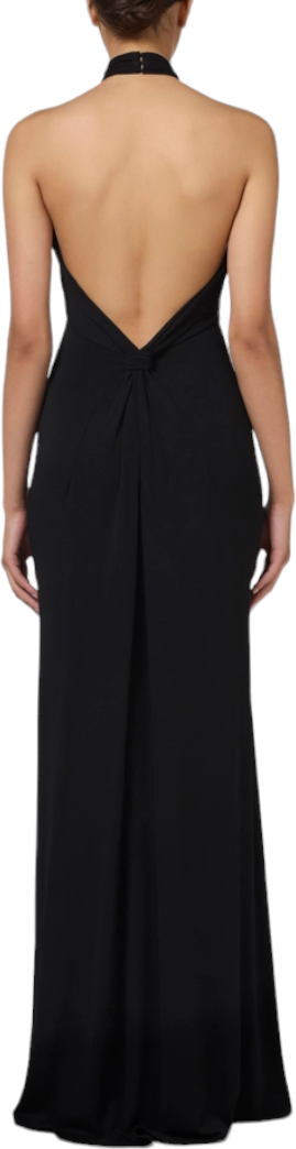 Elisabetta Franchi Robe longue tour de cou Dos nu Noire Elisabetta Franchi Femme AB71747E2 Zwart