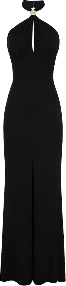 Elisabetta Franchi Robe longue tour de cou Dos nu Noire Elisabetta Franchi Femme AB71747E2 Zwart