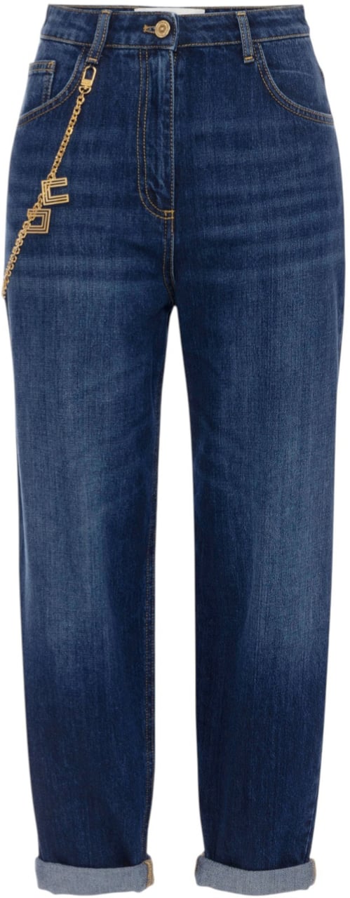 Elisabetta Franchi Jeans large brut délavé chaines bijoux Elisabetta Franchi Femme PJ14D 104 Divers