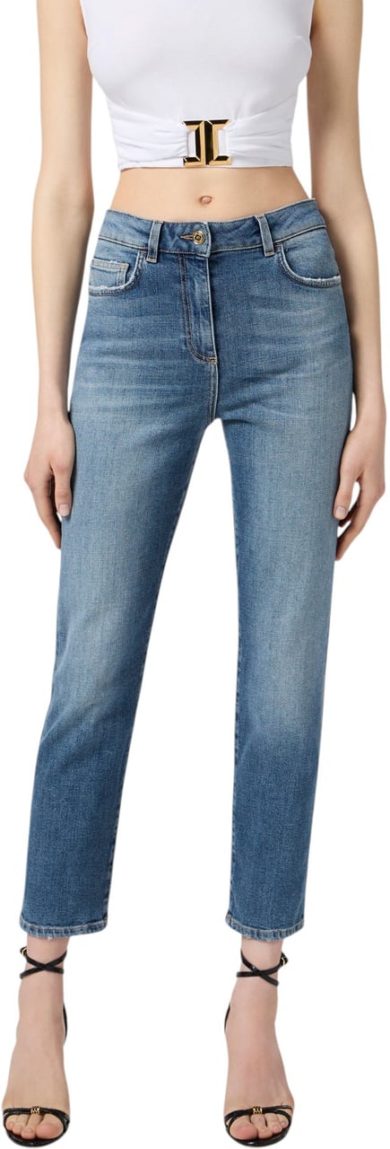 Elisabetta Franchi Jeans slim confort délavé poche broderie Elisabetta Franchi Femme PJ07N 192 Divers