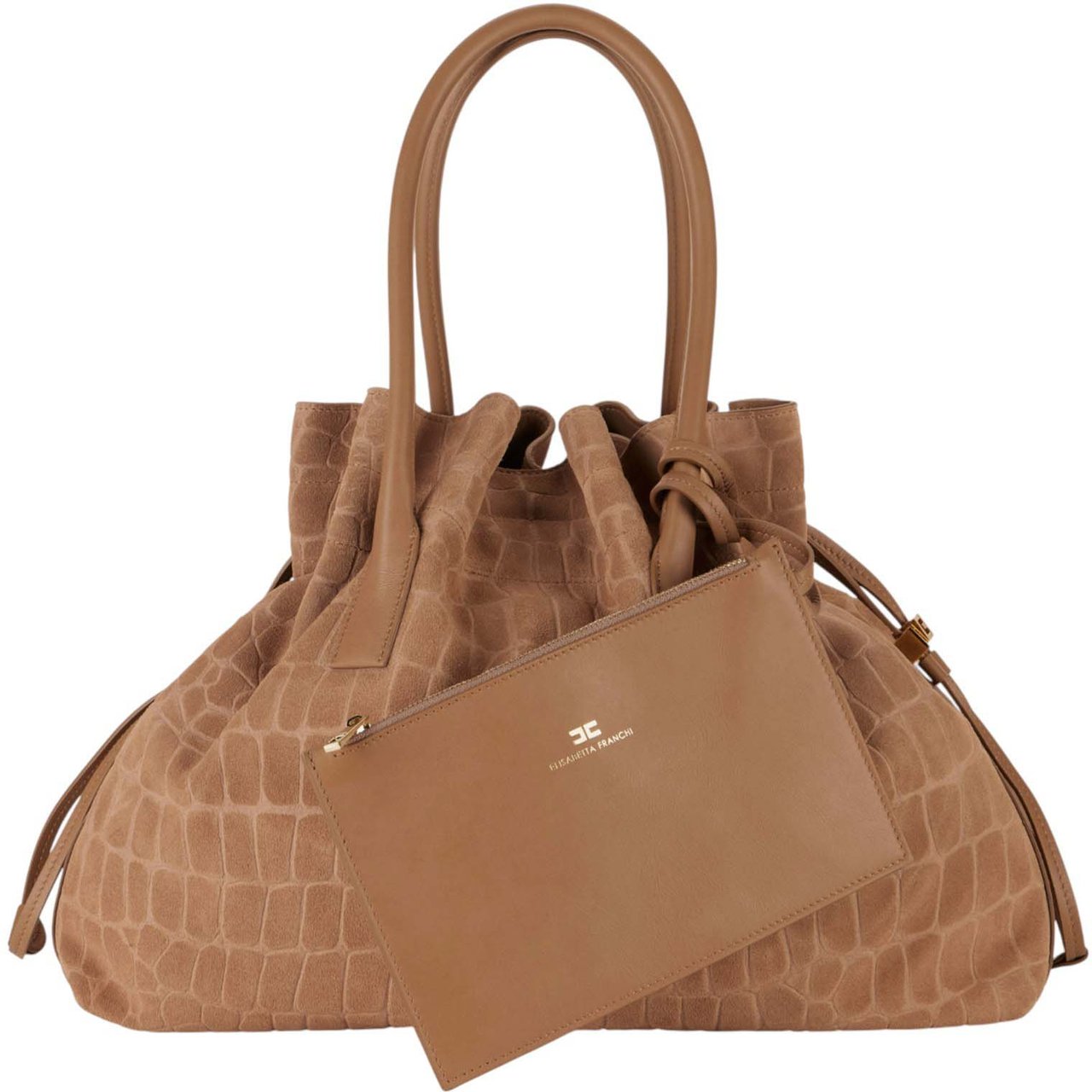 Elisabetta Franchi Sac cuir suède façon croco Argilla Elisabetta Franchi Femme BS 19H 10642 229 Divers