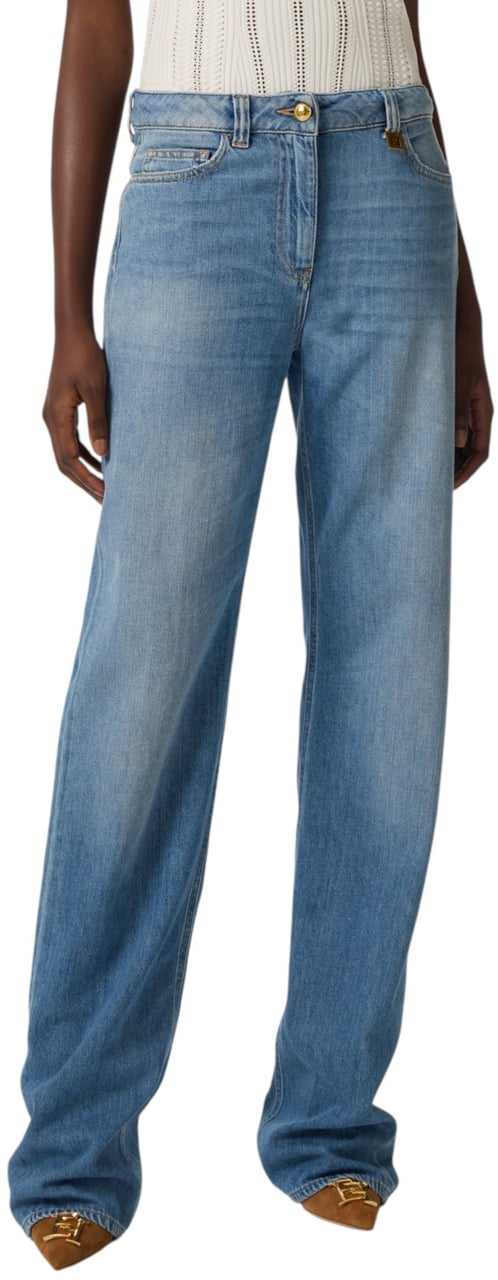 Elisabetta Franchi Jeans large denim souple Light Blue Elisabetta Franchi Femme PJ 21I 2775 192 Lichtblauw
