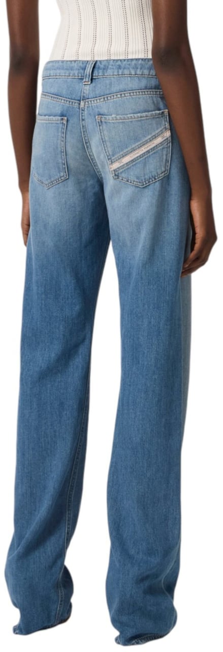 Elisabetta Franchi Jeans large denim souple Light Blue Elisabetta Franchi Femme PJ 21I 2775 192 Lichtblauw