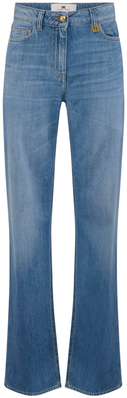 Elisabetta Franchi Jeans large denim souple Light Blue Elisabetta Franchi Femme PJ 21I 2775 192 Lichtblauw
