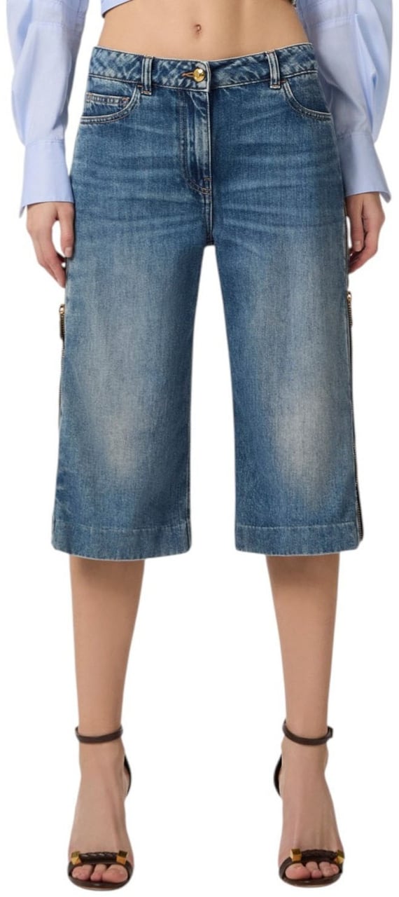 Elisabetta Franchi Bermuda jeans délavé zip côtés brut Elisabetta Franchi Femme PJ 18I 2775 104 Divers