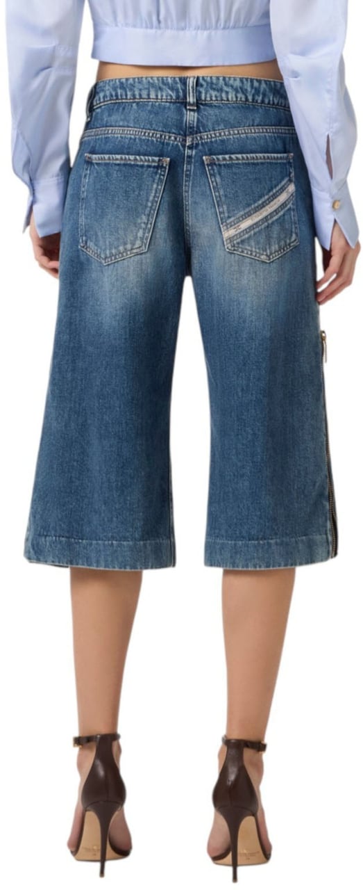 Elisabetta Franchi Bermuda jeans délavé zip côtés brut Elisabetta Franchi Femme PJ 18I 2775 104 Divers