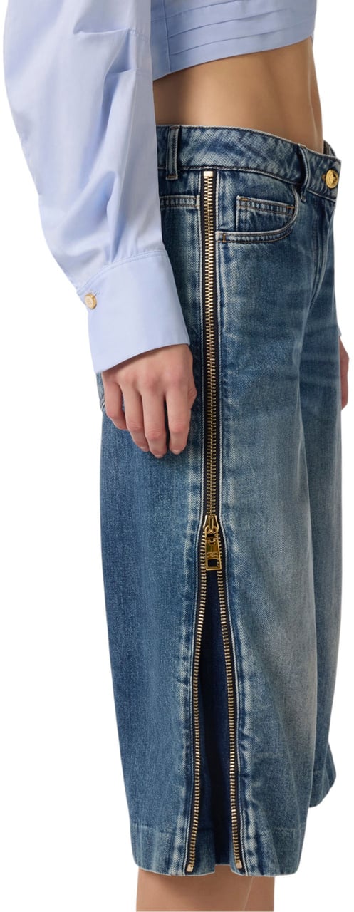 Elisabetta Franchi Bermuda jeans délavé zip côtés brut Elisabetta Franchi Femme PJ 18I 2775 104 Divers