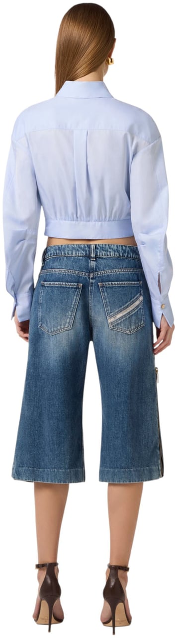 Elisabetta Franchi Bermuda jeans délavé zip côtés brut Elisabetta Franchi Femme PJ 18I 2775 104 Divers