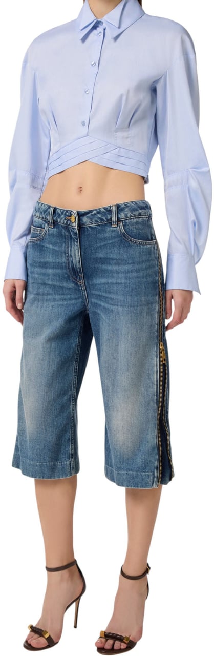 Elisabetta Franchi Bermuda jeans délavé zip côtés brut Elisabetta Franchi Femme PJ 18I 2775 104 Divers