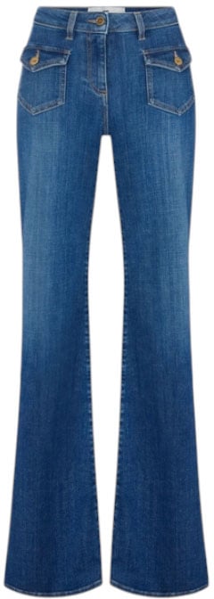 Elisabetta Franchi Jeans patte d éph poches plaquées brut délavé Elisabetta Franchi Femme PJ18N 06372 139 Divers