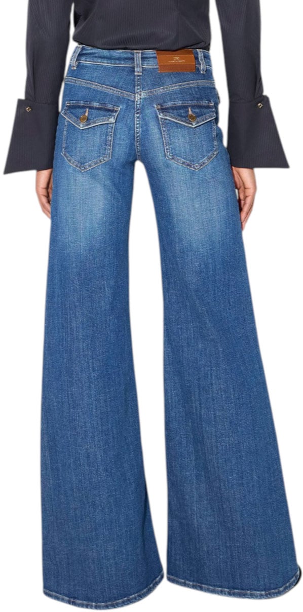 Elisabetta Franchi Jeans patte d éph poches plaquées brut délavé Elisabetta Franchi Femme PJ18N 06372 139 Divers