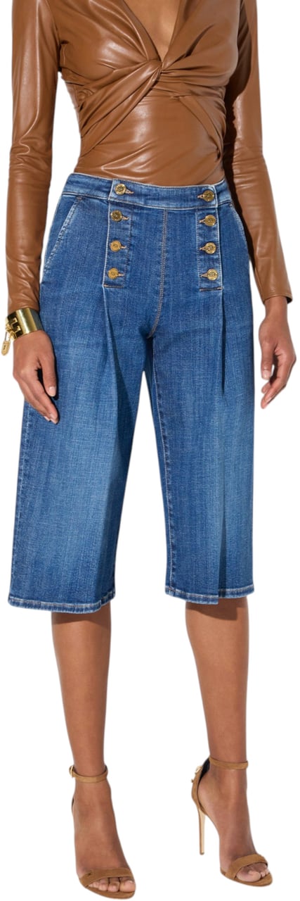 Elisabetta Franchi Bermuda jeans a pont brut délavé Elisabetta Franchi Femme PJ19N 006372 139 Divers
