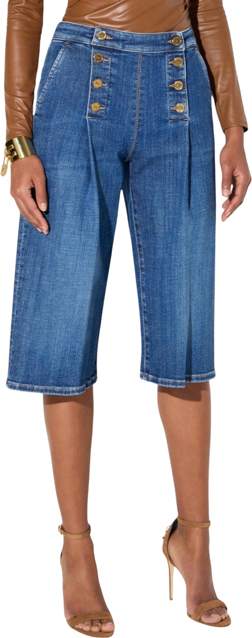 Elisabetta Franchi Bermuda jeans a pont brut délavé Elisabetta Franchi Femme PJ19N 006372 139 Divers
