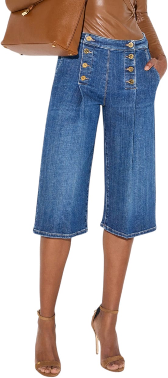 Elisabetta Franchi Bermuda jeans a pont brut délavé Elisabetta Franchi Femme PJ19N 006372 139 Divers