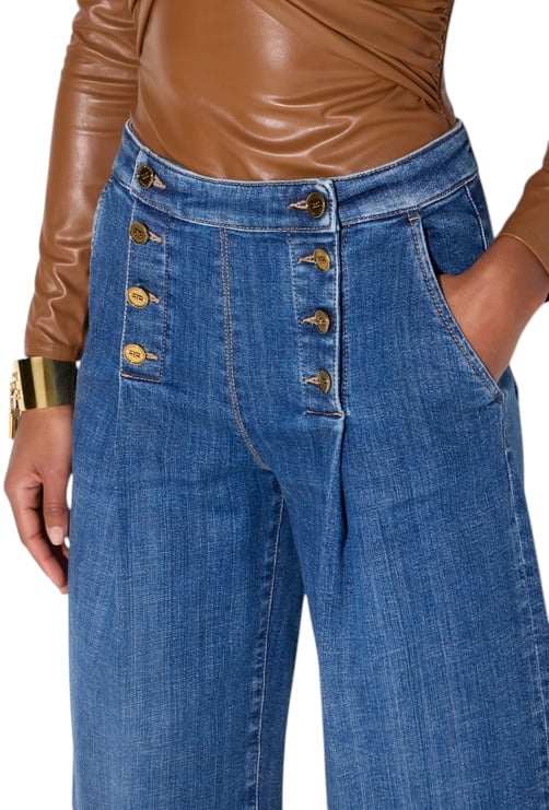 Elisabetta Franchi Bermuda jeans a pont brut délavé Elisabetta Franchi Femme PJ19N 006372 139 Divers