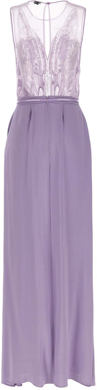 Elisabetta Franchi Purple Viscose Long Dress Paars