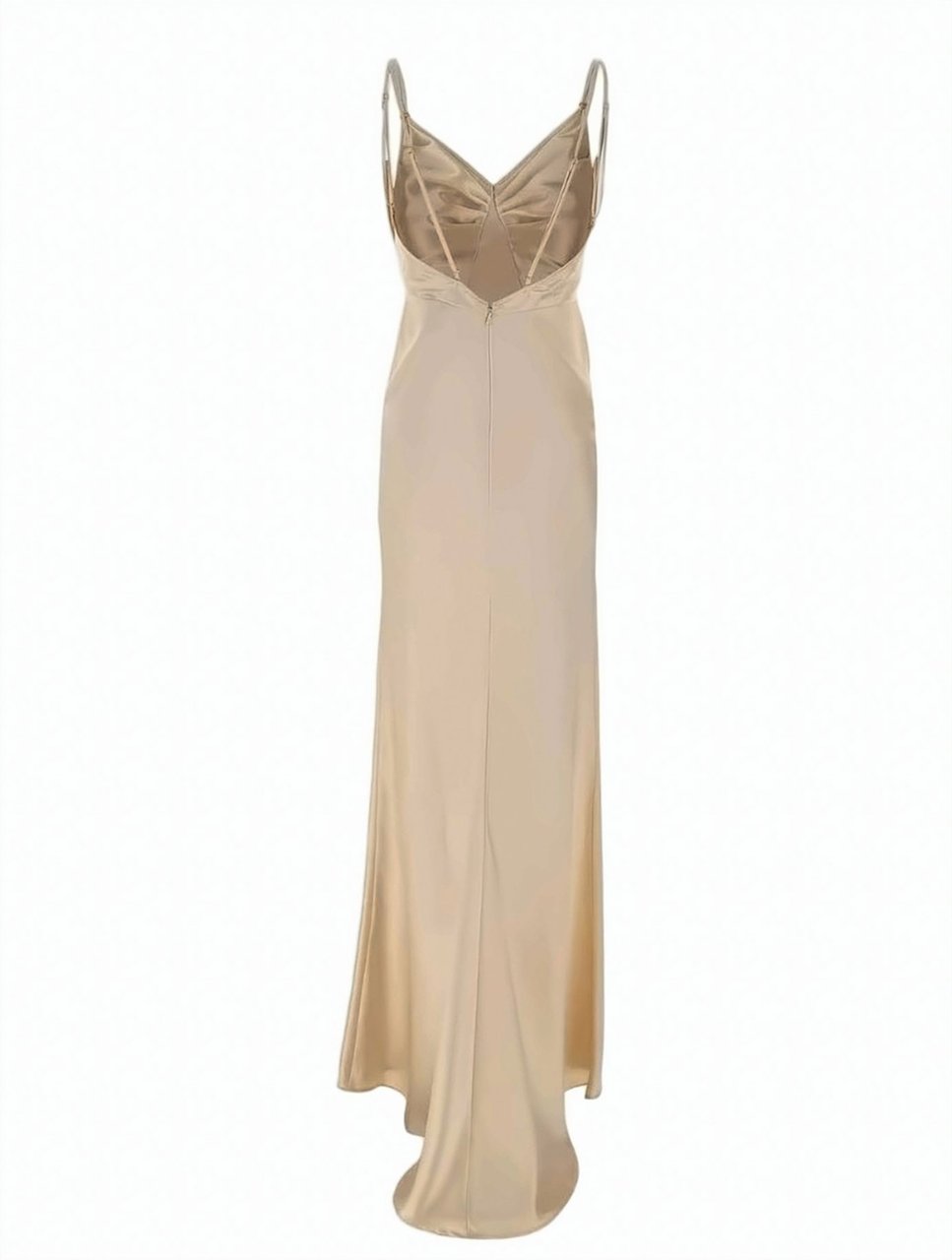 Elisabetta Franchi Red Carpet Satin Double Straps Dress Goud