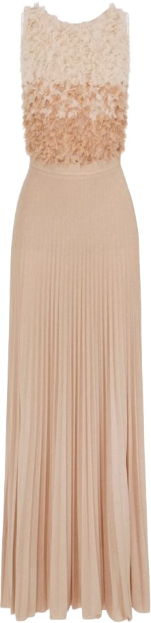 Elisabetta Franchi Red Carpet Lurex Jersey Dress Neutraal
