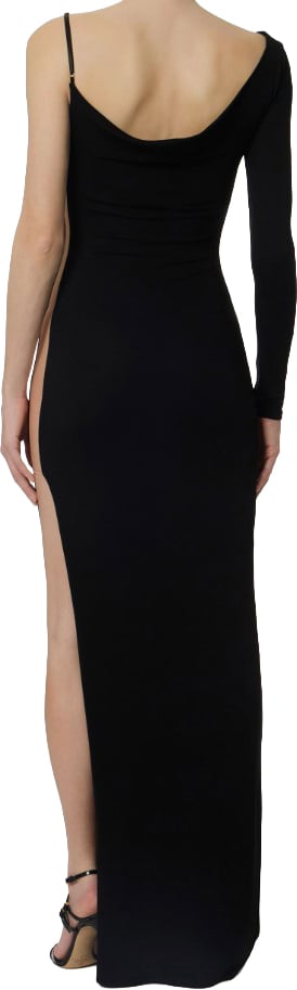 Elisabetta Franchi Red Carpet Crêpe Jersey Slit Dress Zwart