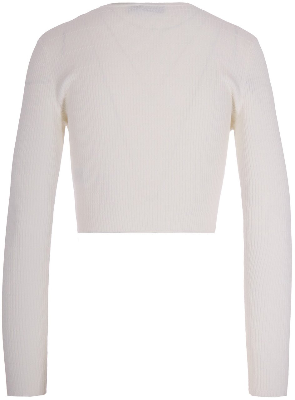Elisabetta Franchi Fitted Ribbed Knit Top With Button Closure Wit