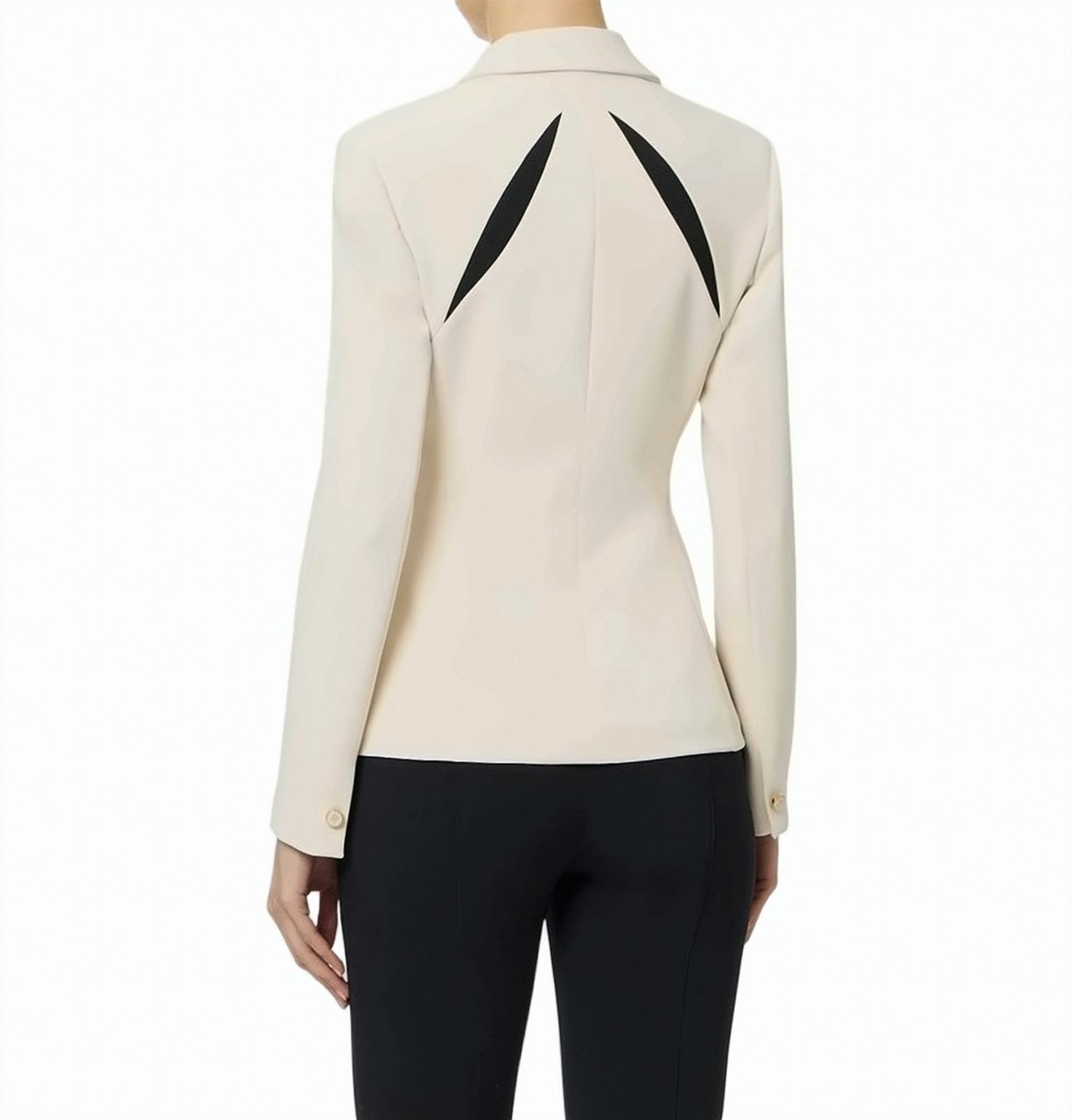 Elisabetta Franchi Lightweight Crepe Cut Out Jacket Neutraal