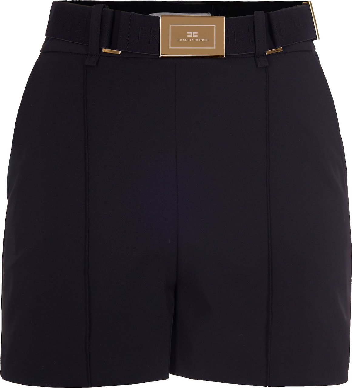 Elisabetta Franchi Fitted Technical Fabric Shorts Zwart