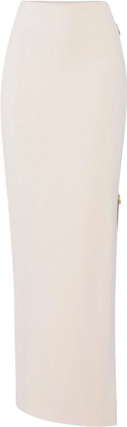 Elisabetta Franchi Light Crepe Heart Shaped Edge Skirt Neutraal