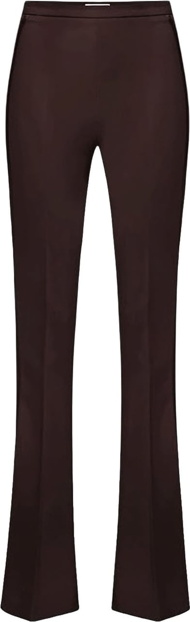 Elisabetta Franchi Light Crepe Satin Side Bands Trousers Zwart