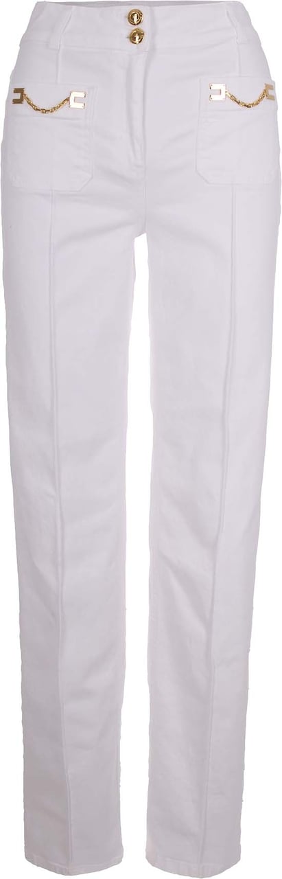 Elisabetta Franchi Campo Chromefree White/Matcha Sneaker Wit