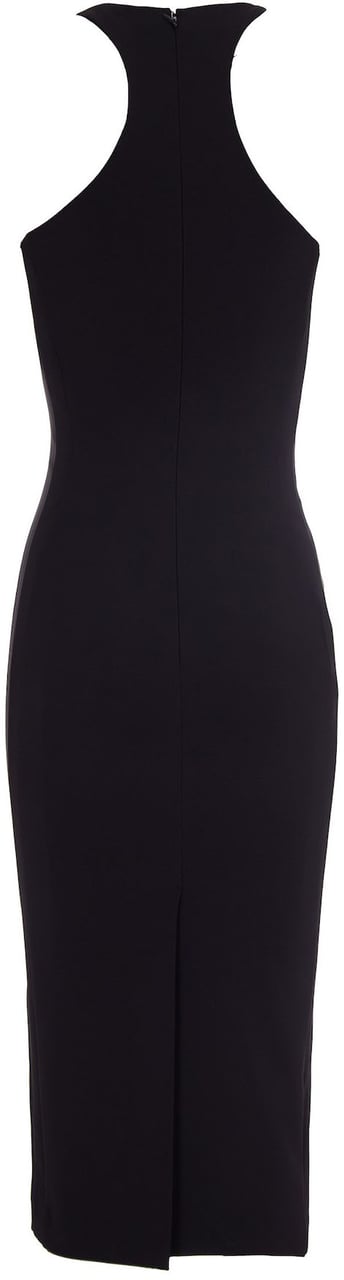 Elisabetta Franchi Black Dress With Gold Detail Zwart