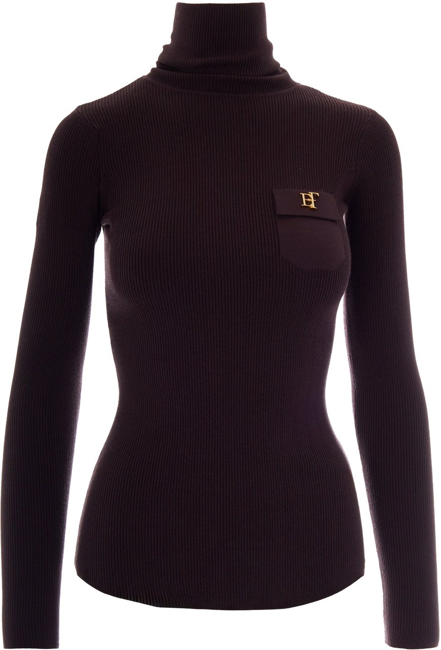 Elisabetta Franchi Sweaters Dark Chocolate Bruin