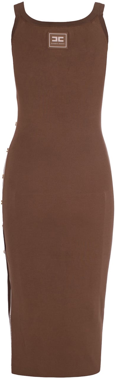 Elisabetta Franchi Slim-fit Sleeveless Midi Dress Bruin