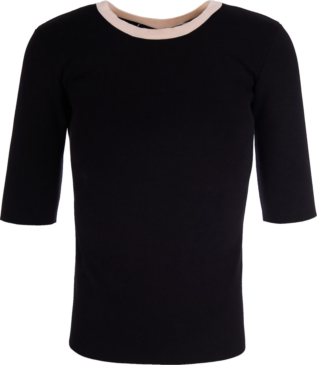 Elisabetta Franchi Knitted Top With Viscose Bands Zwart