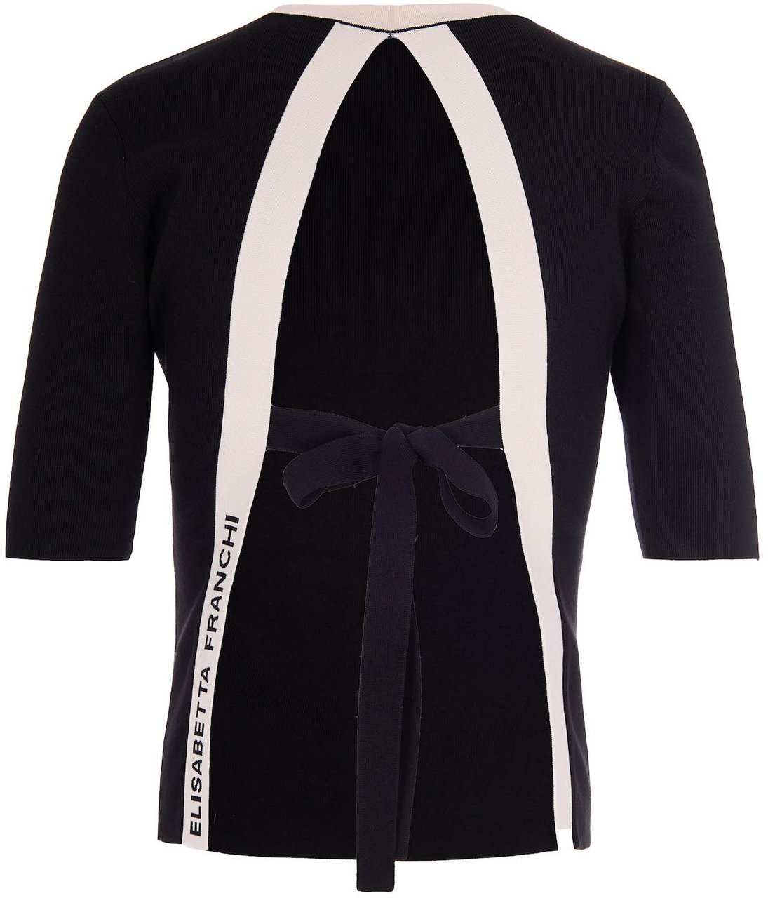 Elisabetta Franchi Knitted Top With Viscose Bands Zwart