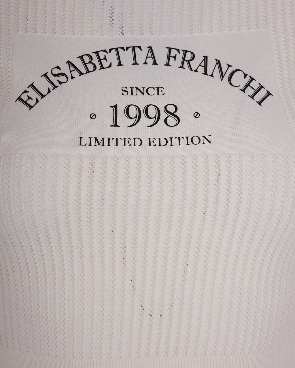 Elisabetta Franchi Knitted Top With Printed Logo Wit