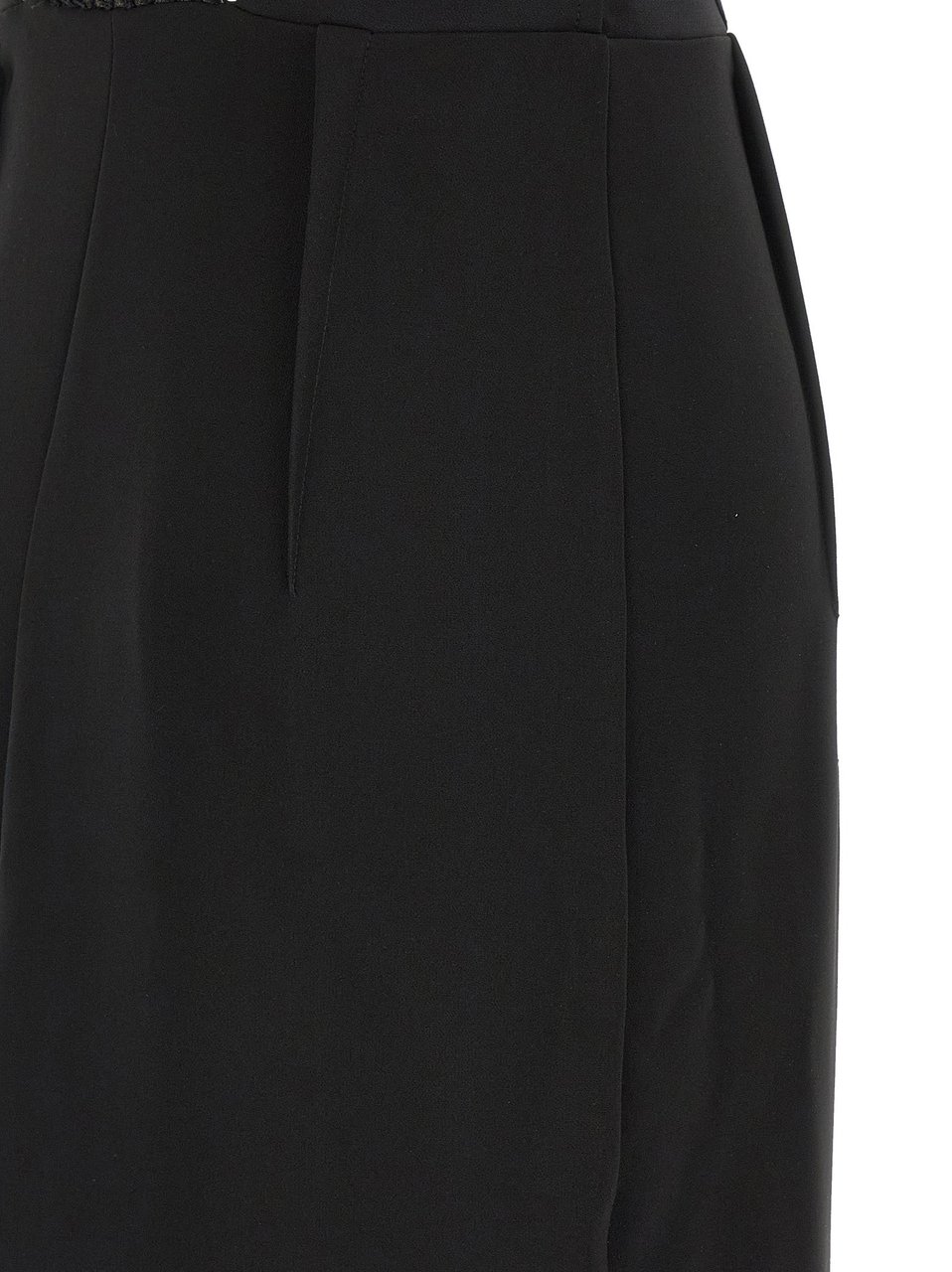 Elisabetta Franchi Black Polyester Long Dress Zwart
