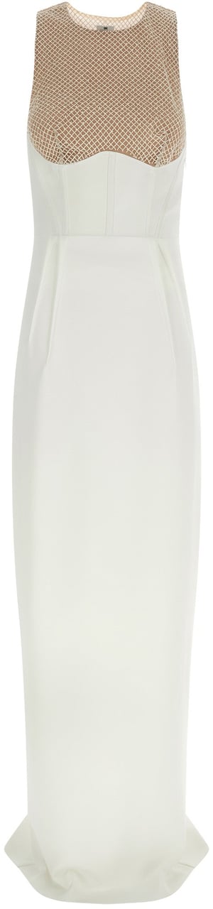 Elisabetta Franchi White Polyester Long Dress Wit