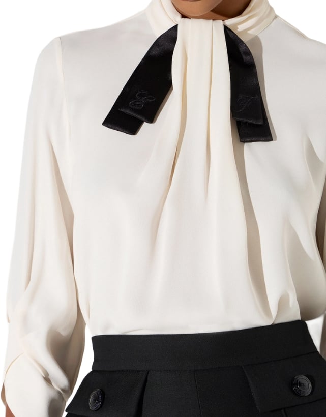 Elisabetta Franchi Shirts Burro/Nero Wit