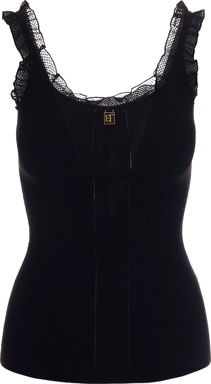 Elisabetta Franchi Top Nero Zwart