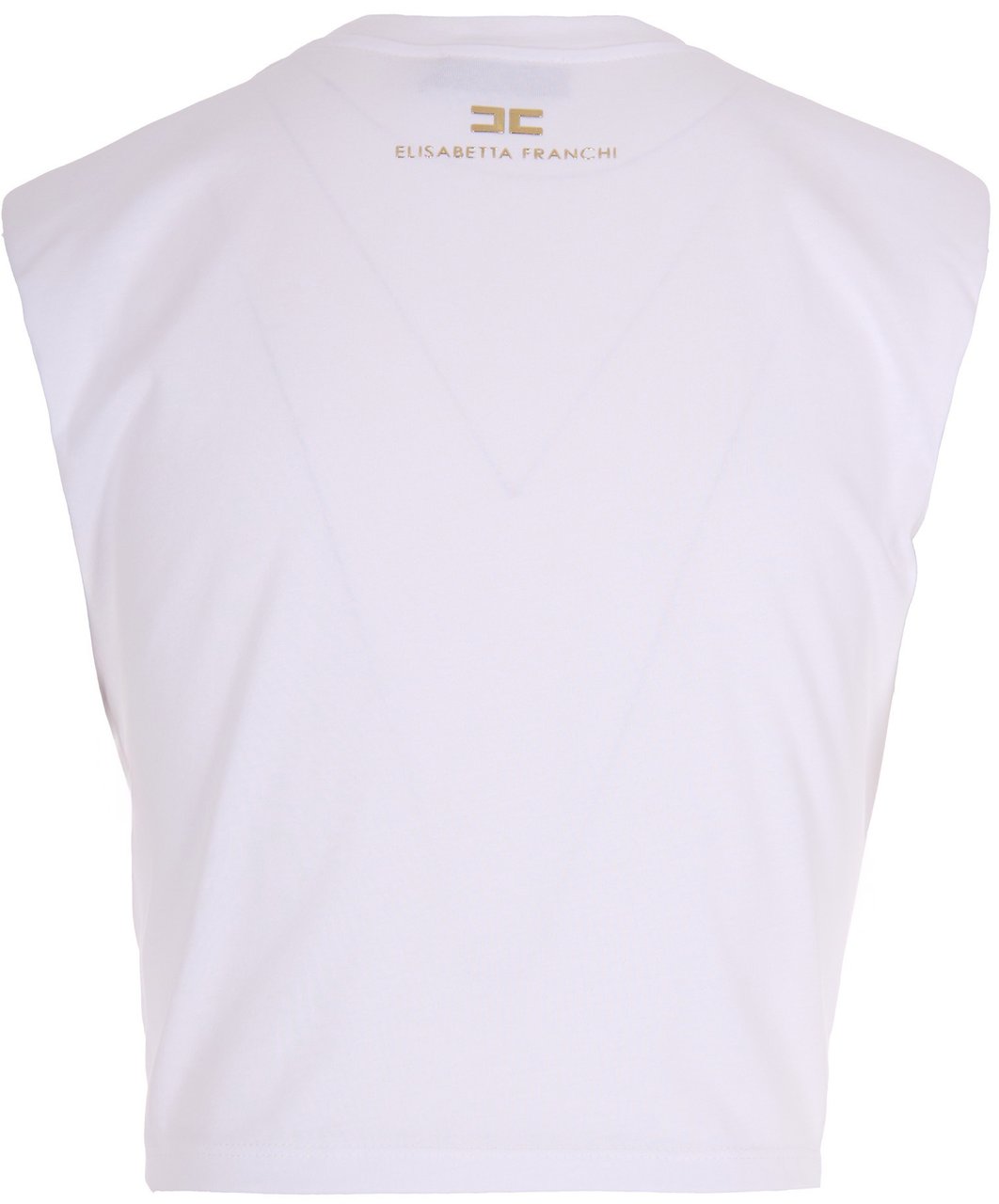 Elisabetta Franchi White Jersey T-Shirt With Knot Wit