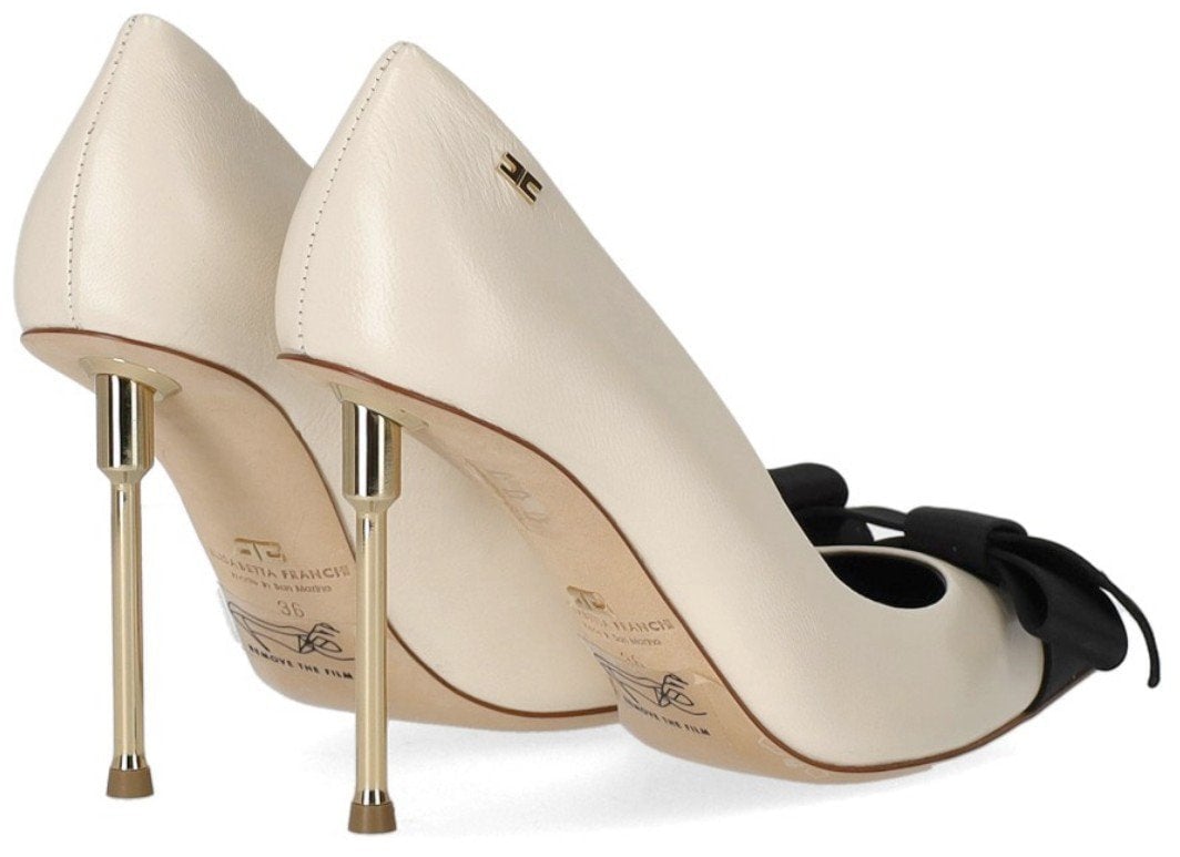 Elisabetta Franchi ELISABETTA FRANCHI BUTTER BLACK PUMP WITH BOW Wit
