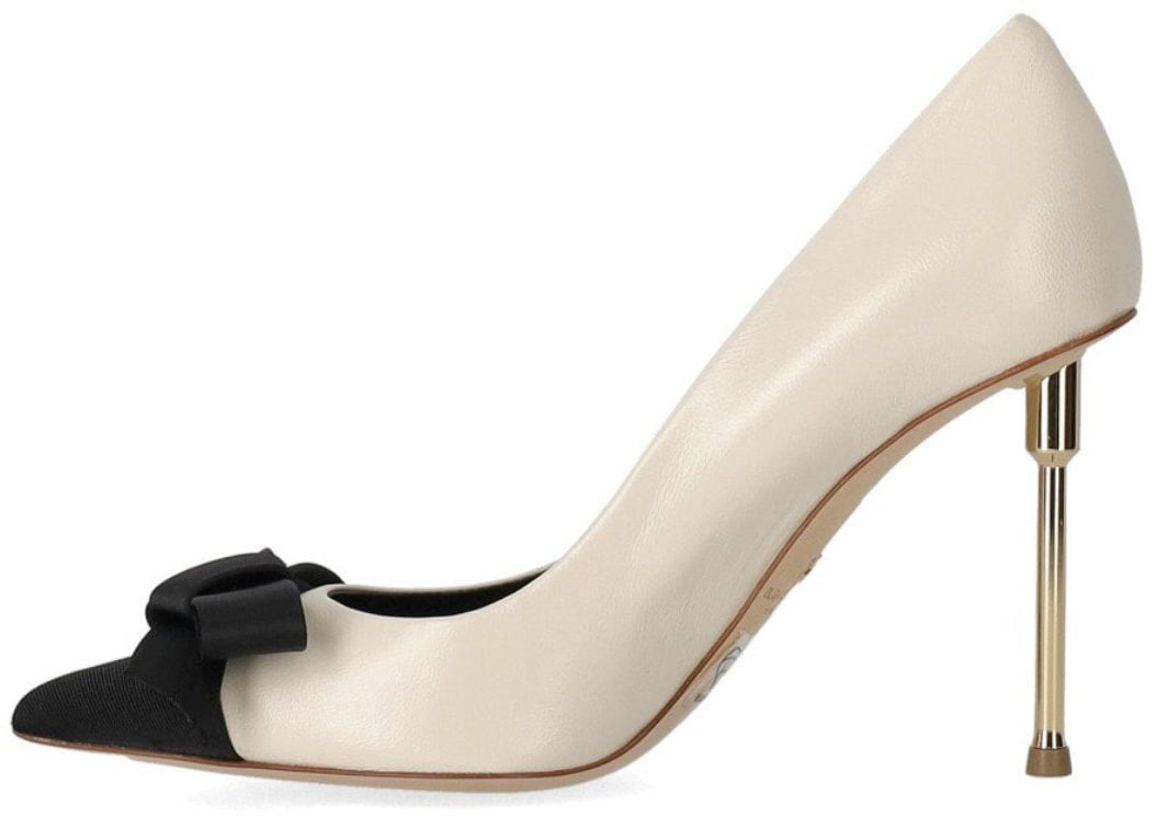 Elisabetta Franchi ELISABETTA FRANCHI BUTTER BLACK PUMP WITH BOW Wit