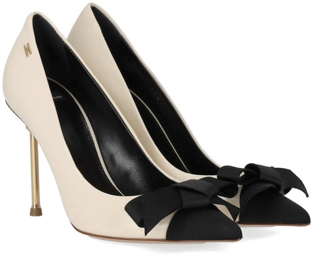 Elisabetta Franchi ELISABETTA FRANCHI BUTTER BLACK PUMP WITH BOW Wit