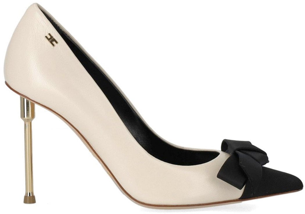 Elisabetta Franchi ELISABETTA FRANCHI BUTTER BLACK PUMP WITH BOW Wit
