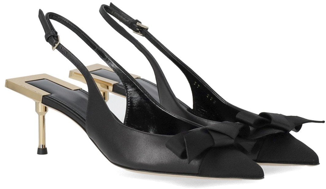 Elisabetta Franchi ELISABETTA FRANCHI SLINGBACK PUMP WITH BOW Zwart