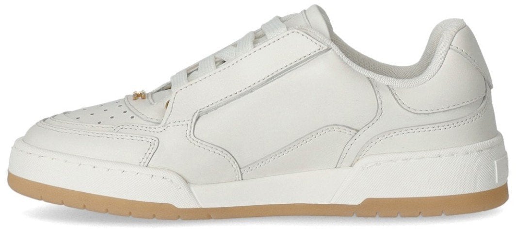 Elisabetta Franchi ELISABETTA FRANCHI IVORY LEATHER SNEAKER Wit